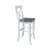 X-back Solid Wood Bar Height Stool  in White/Heather Gray Perspective: bottom