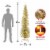 National Tree Company Pre-Lit Artificial Christmas Tree, Champagne Gold Tinsel, White Lights, Perspective: bottom