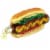 Old World Christmas HOT DOG Glass Ornament Fast Food Snack Beef 32050 Perspective: bottom