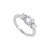 Elements Silver Plated 3-Stone Cubic Zirconia Ring Perspective: bottom