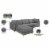 Meridian Furniture Julia Gray Velvet Modular Sectional Perspective: bottom