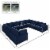Meridian Furniture Julia Navy Velvet Modular Sectional Perspective: bottom