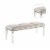 Leatherette and Wood Bench in Pearl White Finish Perspective: bottom