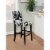 Linon Corey 30  Wood Cow Print Bar Stool in Black Perspective: bottom