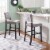 Linon Corey 30  Wood Upholstered Bar Stool in Gray Perspective: bottom