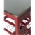 Linon Natalie Wood Stainless Steel Top Kitchen Cart in Red Perspective: bottom