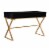 Linon Campaign Two-Drawer Metal Desk in Black Perspective: bottom