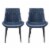 Linon Mabry Upholstered Set of Two Dining Chairs in Blue Perspective: bottom