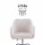 Linon Colton Sherpa Metal Upholstered Office Chair in Chrome Perspective: bottom