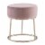 Linon Carly Metal Accent Vanity Stool in Pink Perspective: bottom
