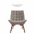 Linon Cruz Wood Accent Chair Tufted in Gray Perspective: bottom
