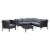 CorLiving 7pc Patio Sectional Set with Chair  - Black with Ash Gray Cushions Perspective: bottom