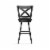 Amisco Snyder 26.5  Faux Leather and Metal Swivel Counter Stool in Black/Gray Perspective: bottom