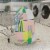 Laundry Drawstring Bag with Strap Heavy Duty Bag Travel Dirty Clothes Bag Perspective: bottom