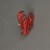 Set of 6 Distressed Finish Red / Black Cast Iron Lobster Drawer Pulls Perspective: bottom