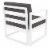 Siesta ISP131-WHI-CCH Mykonos Patio Club Chair with Sunbrella Charcoal Cushion - White Perspective: bottom