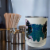 10oz Stainless Steal Coffee Cup - Black Cat Purple Blue Floral Perspective: bottom