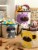 3 Sprouts Canvas Storage Bin Laundry and Toy Basket for Baby and Kids, Hippo Perspective: bottom