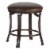 Hillsdale Hastings Faux Leather Backless Vanity Stool in Antique Bronze/Brown Perspective: bottom