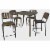 Cole Reclaimed Solid Wood Counter Chair in Brown with Black Metal Frame Perspective: bottom