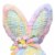 Easter Hanging Bunny Head With Bow Polyresin Rabbit Tie-Dyed Fabric 0808757 Perspective: bottom