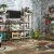 HomeRoots 37  4-shelf Modern Solid Wood Bookcase in Antique Chestnut Perspective: bottom