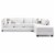 Glory Furniture Malone Faux Leather Sectional in White Perspective: bottom