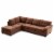 Glory Furniture Gallant Microsuede Sectional in Chocolate Perspective: bottom