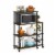4-Tier Toolless Kitchen Wide Storage Shelf Cart, Columbia Walnut/Black Perspective: bottom