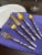 Vibhsa Designer Gold Flatware 5 Piece Place Setting Twisted Perspective: bottom