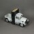 Weathered White Finish Vintage Pickup Truck Metal Bookends Front and Back - White Perspective: bottom