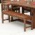 Acacia Wood Patio Bench in Brown - Walker Edison Perspective: bottom