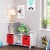 RiverRidge 2-Piece Traditional Fabric Folding Storage Bin Set in Red Perspective: bottom