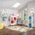 RiverRidge Book Nook Wood Kids Storage Bench with Cubbies in White/Yellow Perspective: bottom