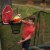 JumpKing Trampoline Basketball Hoop with Attachment and Inflatable Basketball Perspective: bottom