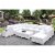 Furniture of America Arthur Contemporary Rattan Large Patio Ottoman in White Perspective: bottom