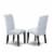 5Pc Set, A Table And 4 Parson Chair With Black Leg And Pu Leather Color Eggnog Perspective: bottom
