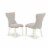 East West Furniture Monza 5-piece Wood Table and Dining Chairs in Linen White Perspective: bottom