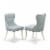 East West Furniture Antique 3-piece Wood Dining Set in Linen White/Baby Blue Perspective: bottom