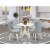 East West Furniture Dublin 5-piece Wood Dining Set in Linen White/Baby Blue Perspective: bottom