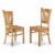 East West Furniture Dublin 3-piece Table and Dining Slatted Back Chairs in Oak Perspective: bottom