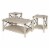 Walker Edison 3-Piece Rustic Wood and Metal Coffee Table Set in White Oak Perspective: bottom