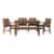 Walker Edison 6-Piece Chevron Outdoor Patio Dining Set in Dark Brown Perspective: bottom