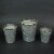 Set of 3 Galvanized Zinc Finish Primitive Buckets Hand Painted Metallic Gold Rims Perspective: bottom