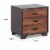 ACME Eloy Wooden Nightstand with 3 Storage Drawers in Walnut and Espresso Perspective: bottom