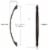 Solid Curved Oil Rubbed Bronze 5 Hole Centers Cabinet Pulls - 10 Pk Perspective: bottom