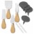 Bamboo Cheese Board Gift Set with Slate Tray, 4 Knives, 2 Dip Bowls Perspective: bottom