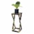 ORE International19.5 Tall Grey Stone Slab Black and Gold Plant StandMetal Perspective: bottom