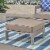 Aya Coral Cushioned Auminum Ottoman, Silver and Khaki Perspective: bottom
