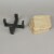 Set of 4 Wood Square Coasters Metal Holder Rustic Home Decor Drink Cup Accessory Perspective: bottom